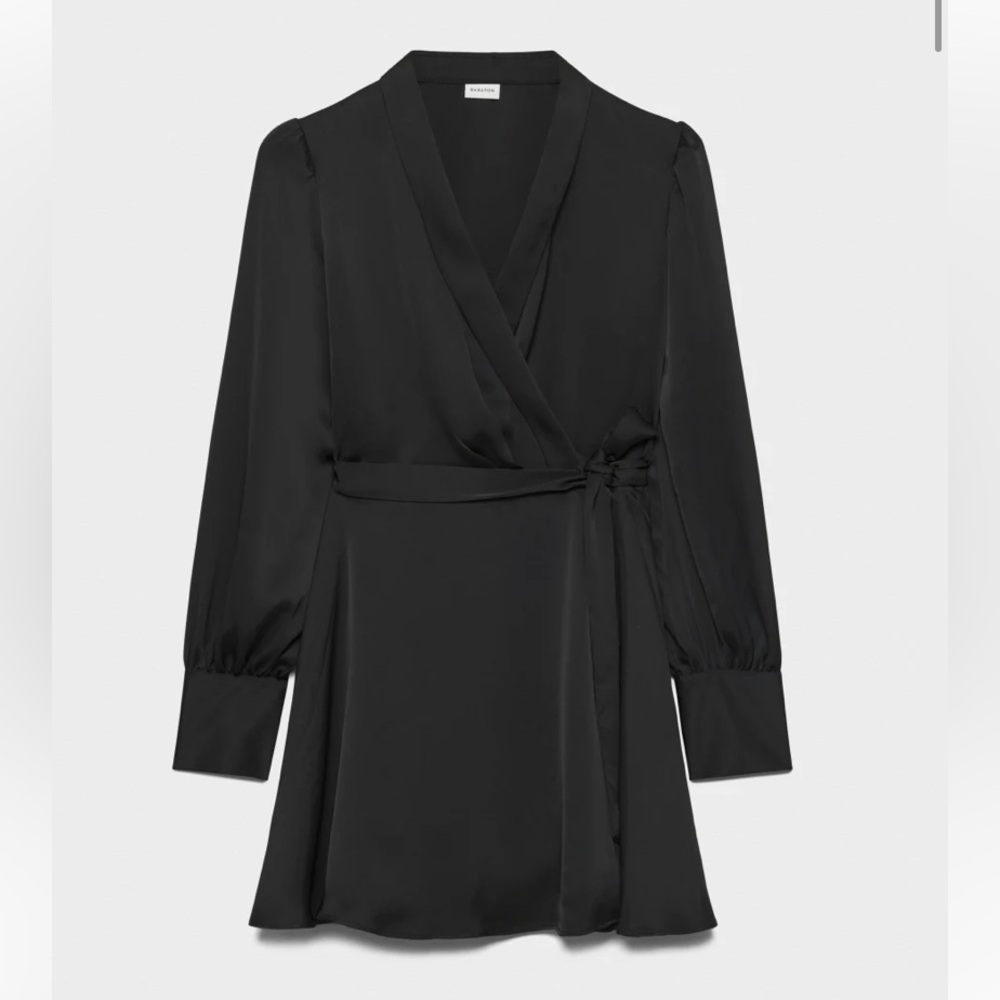 Aritzia Babaton Black Hyde Satin Mini Dress